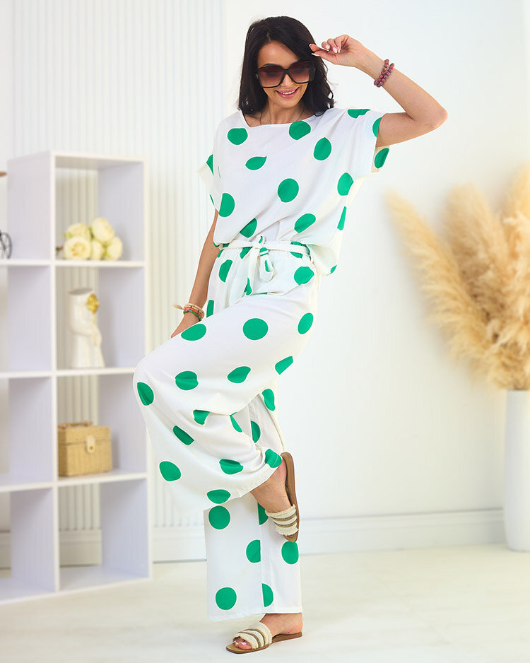 Resti Green and white women's pea set