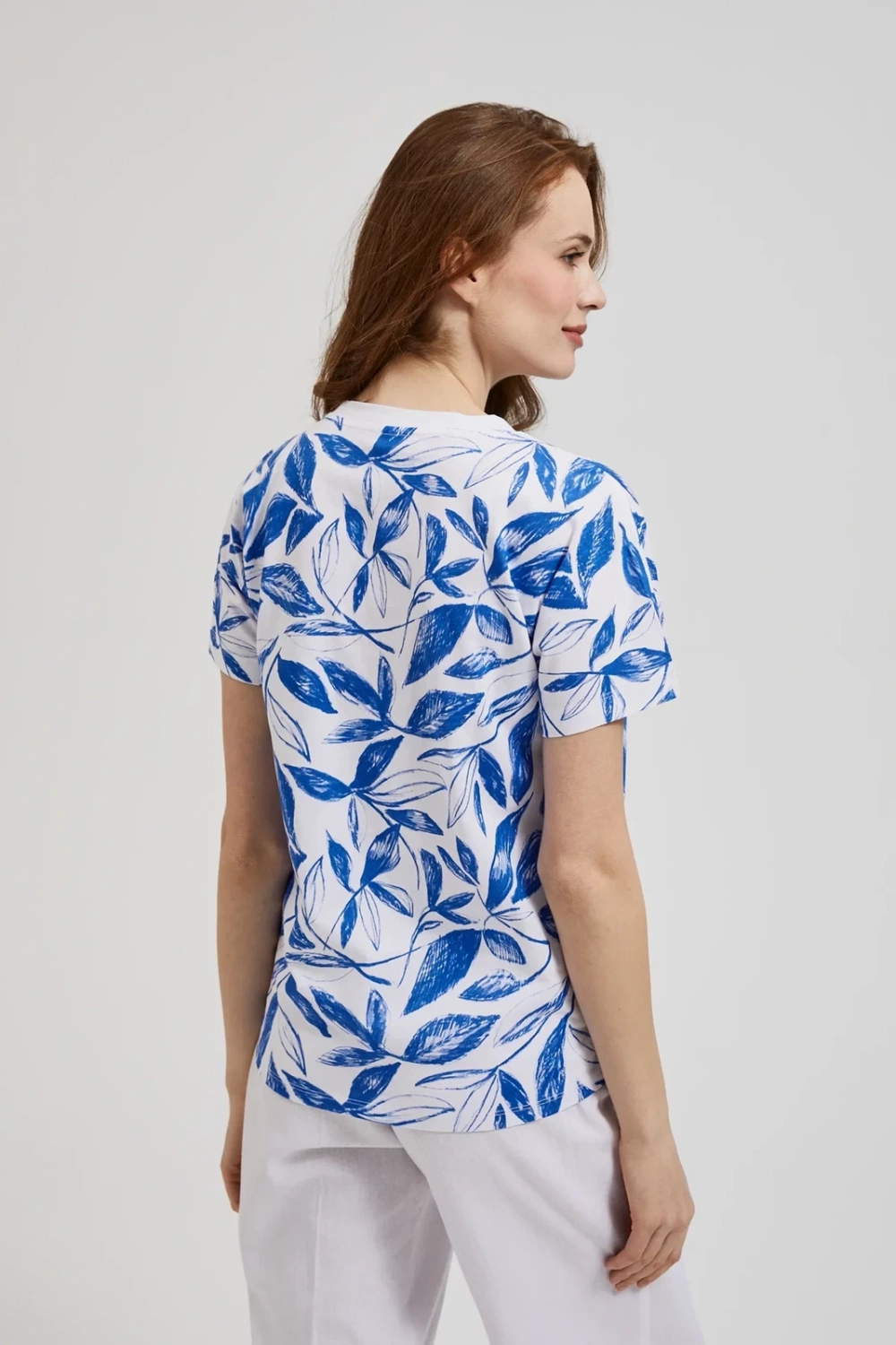 Women's T-shirt MOODO with print - light blue