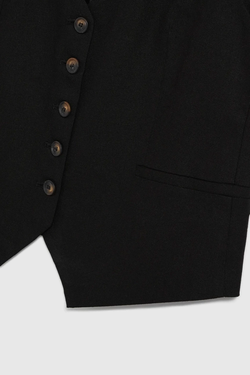 Marisse Black Linen Vest