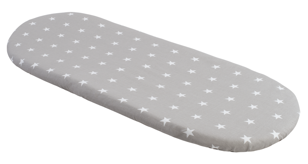 Medi Partners Fitted sheet for a stroller - cotton - White stars on gray