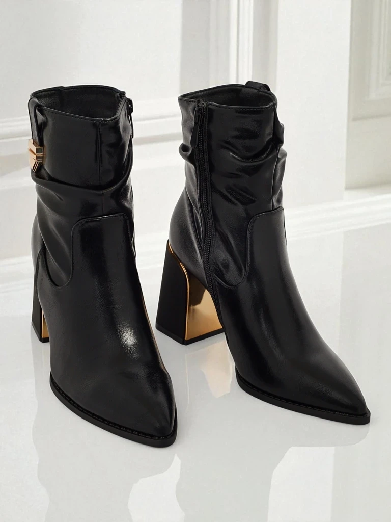 Resti Women's Eco-Leather Heeled Ankle Boots AshenPurl