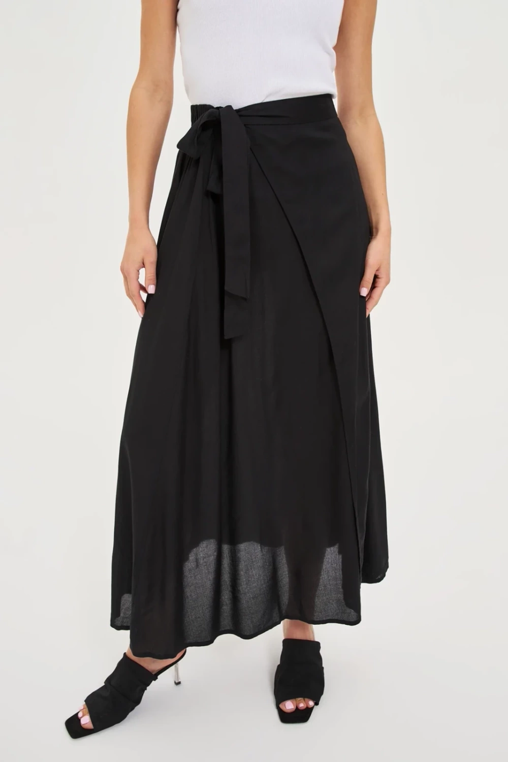 Marisse Viscose Midi Skirt Black
