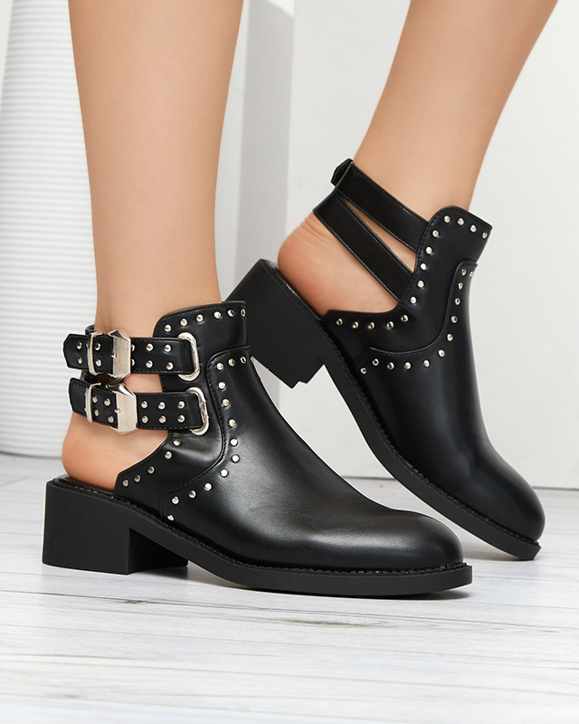 Resti Black women&#039;s boots with cutouts Dlagona