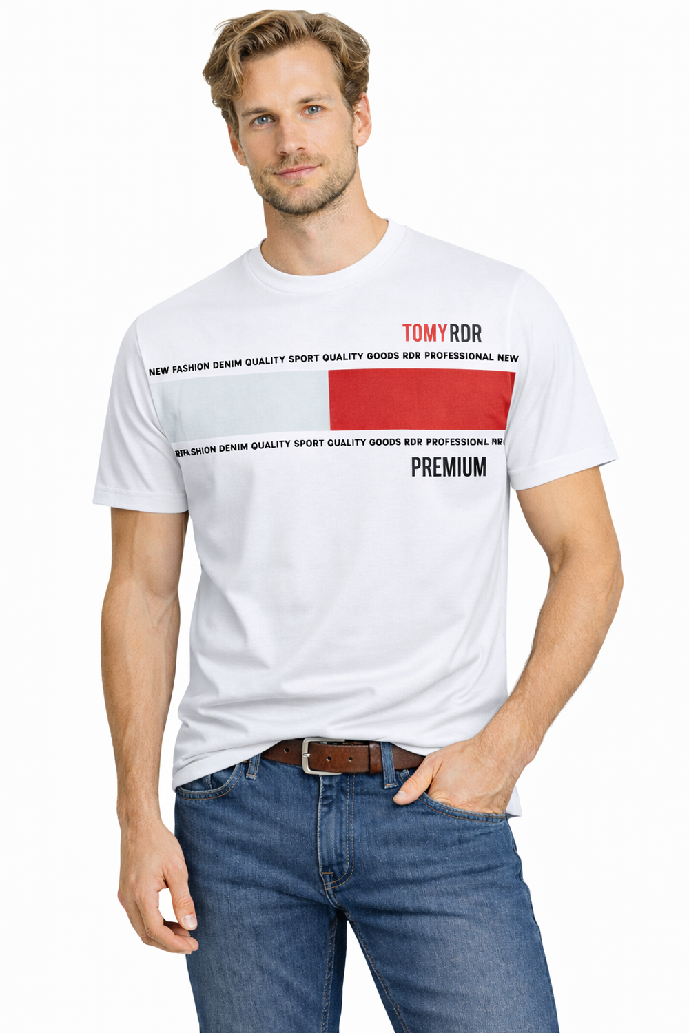 Мъжка тениска пуловер 3031 бяла