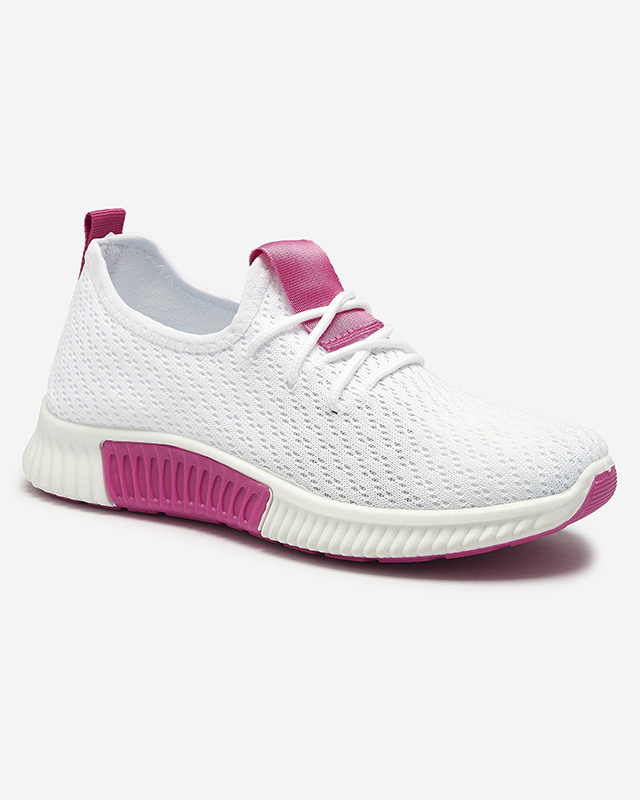 Resti White women&#039;s sports shoes with fuchsia inserts Kedeti - Footwear
