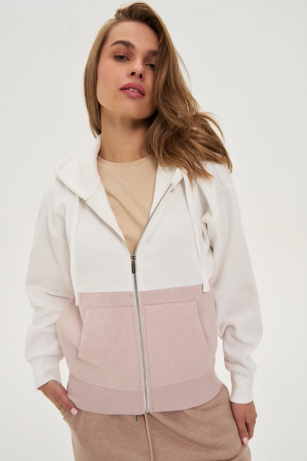 Marisse WOMEN'S SWEATSHIRT Z-BL-4818 L.BEIGE MEL