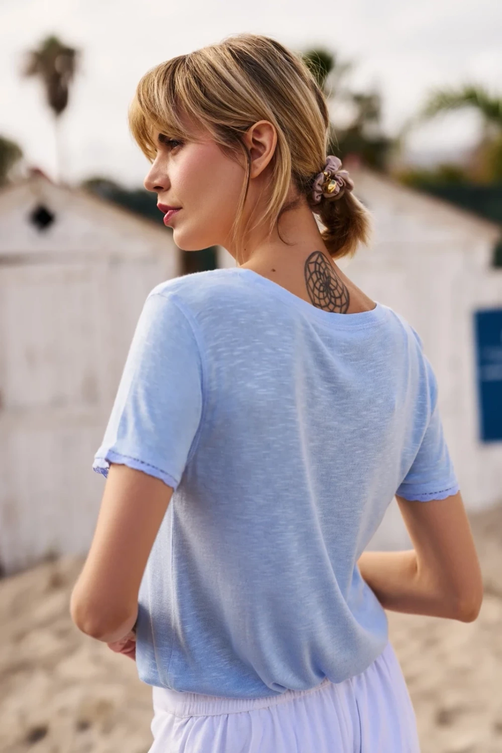 Marisse Women's T-Shirt L-Ts-4672 L.Blue