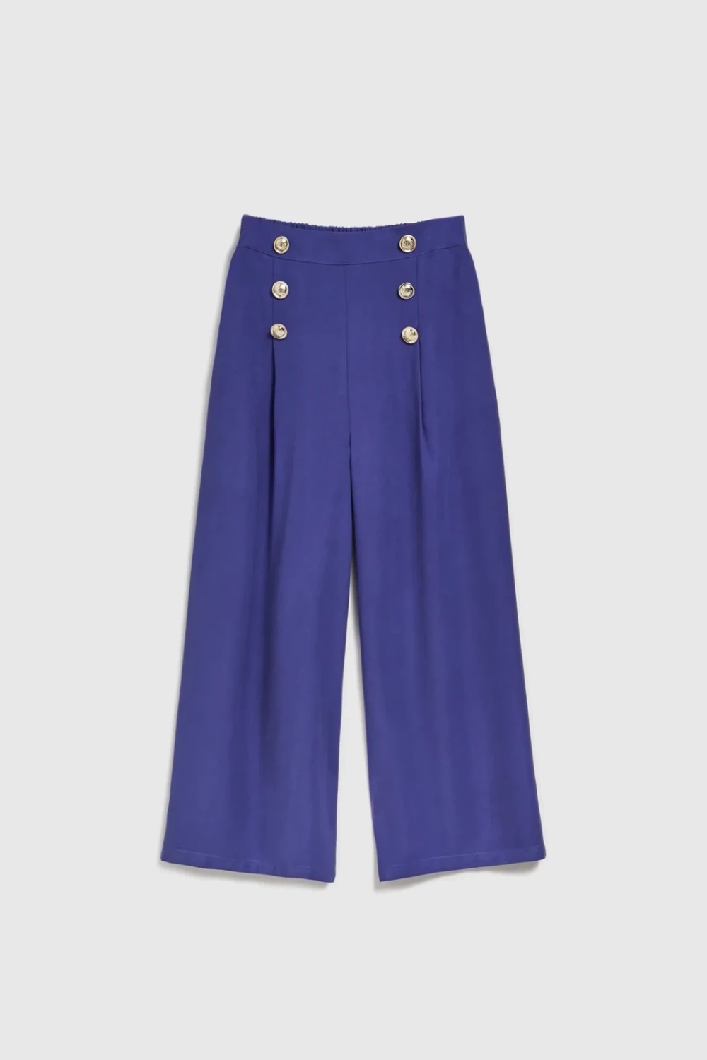 Women's trousers MOODO with decorative buttons - dark blue