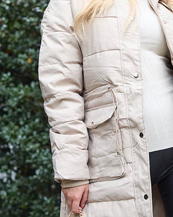 Resti Ladies' beige long winter jacket with synthetic insulation - Clothing