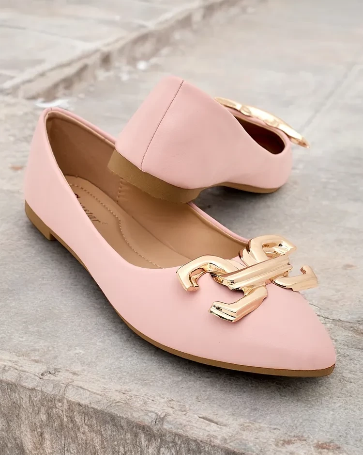 Resti Black women&#039;s ballerina flats with a tip embellishment on the toe Figgda