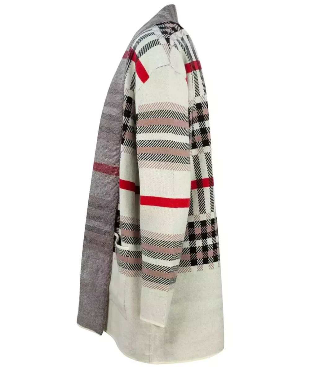 Pri WARM Sweater. Checkered cardigan overlay