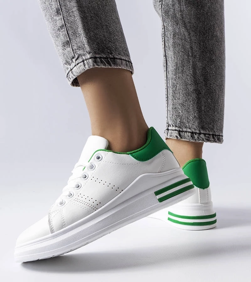 Gemre Adidași albi cu accent verde Davisson