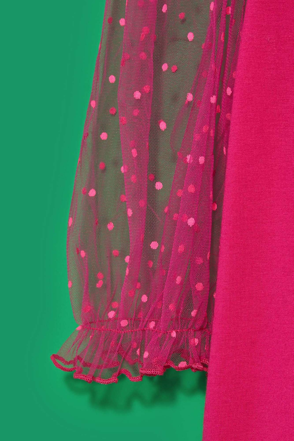 Blouse with decorative sleeves - pink