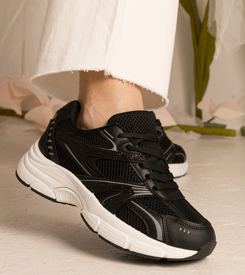 Gemre Adidași sport negri de damă cu sclipici Bakari