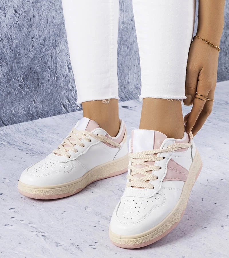 Gemre Adidași Marcella de culoare albă și roz pentru femei