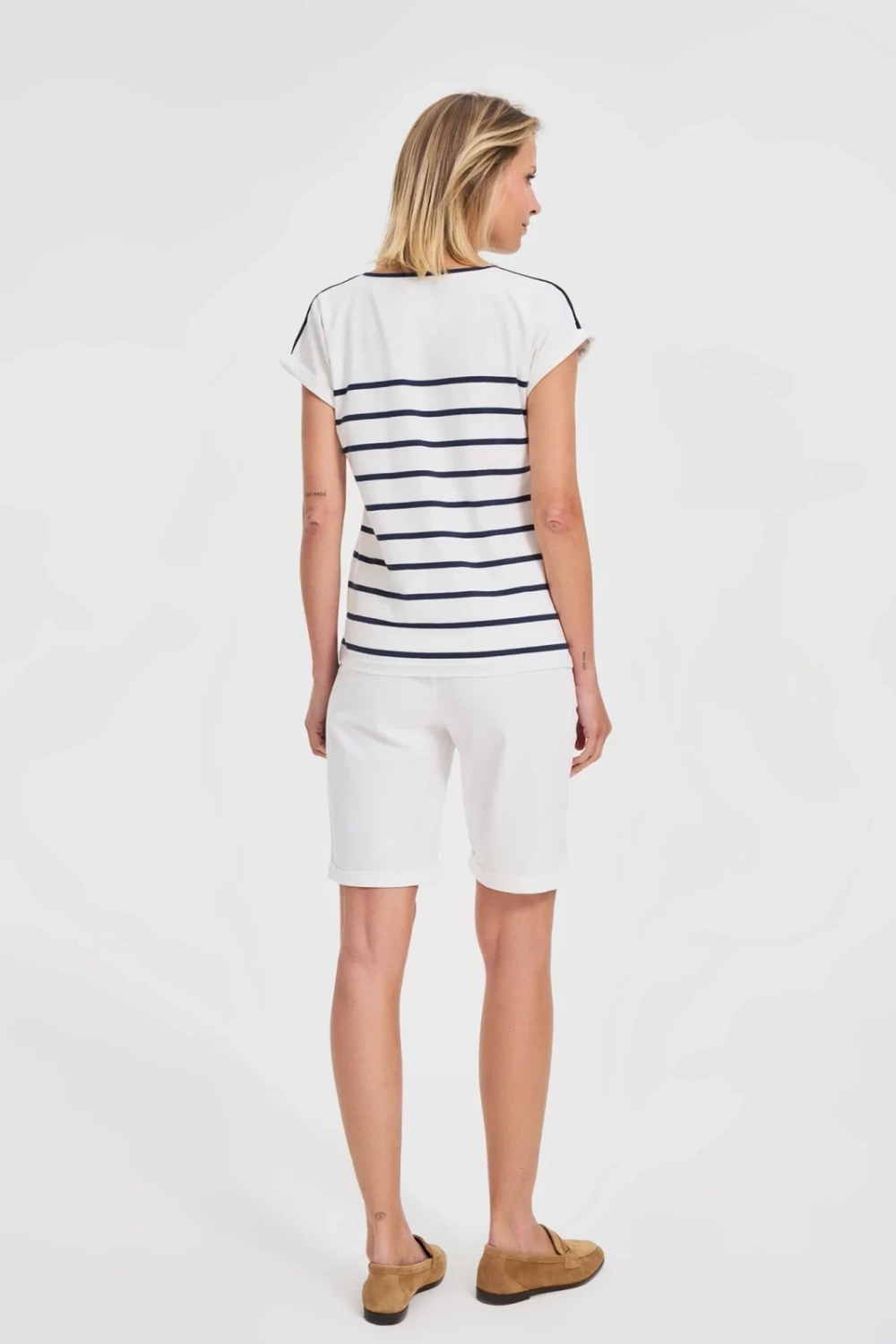 Marisse Cotton Shorts With A Belt, White