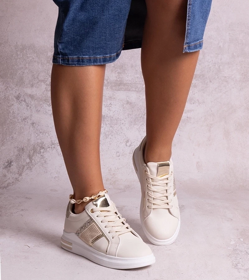 Gemre Adidași bej împodobiți cu zirconii Xarles