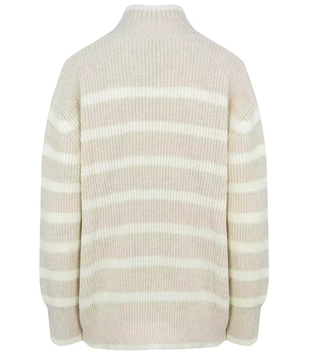 Pri Super fashionable striped turtleneck knitted sweater