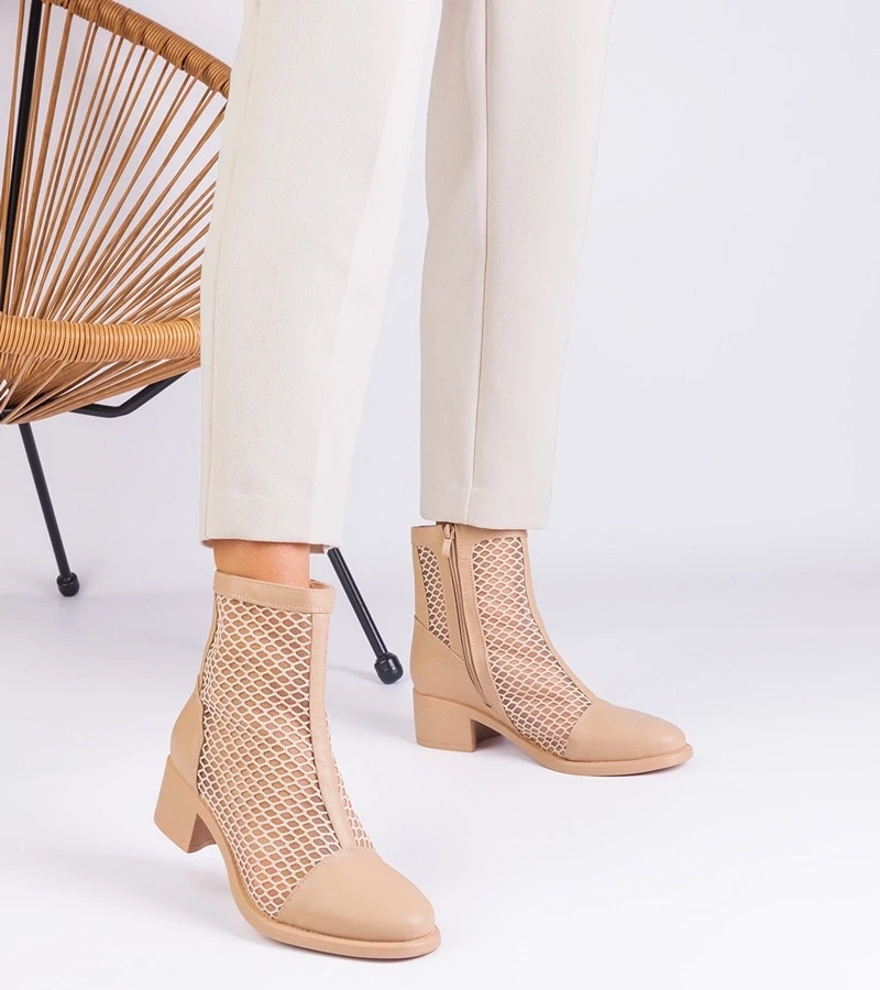 Gemre Botine bej din plasă pe toc Melarka