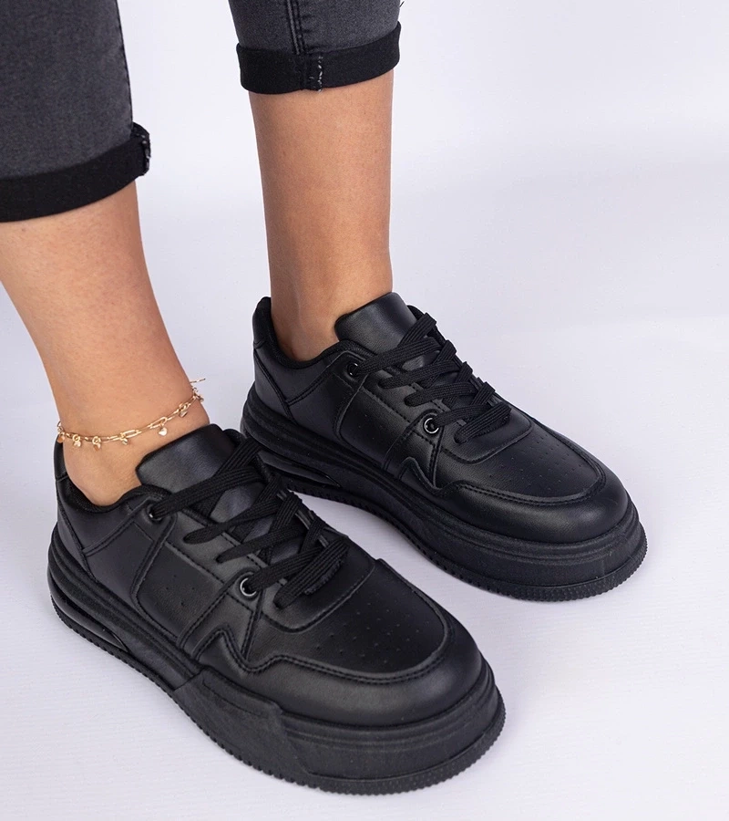 Gemre Adidași negri de damă cu talpă groasă Rossio