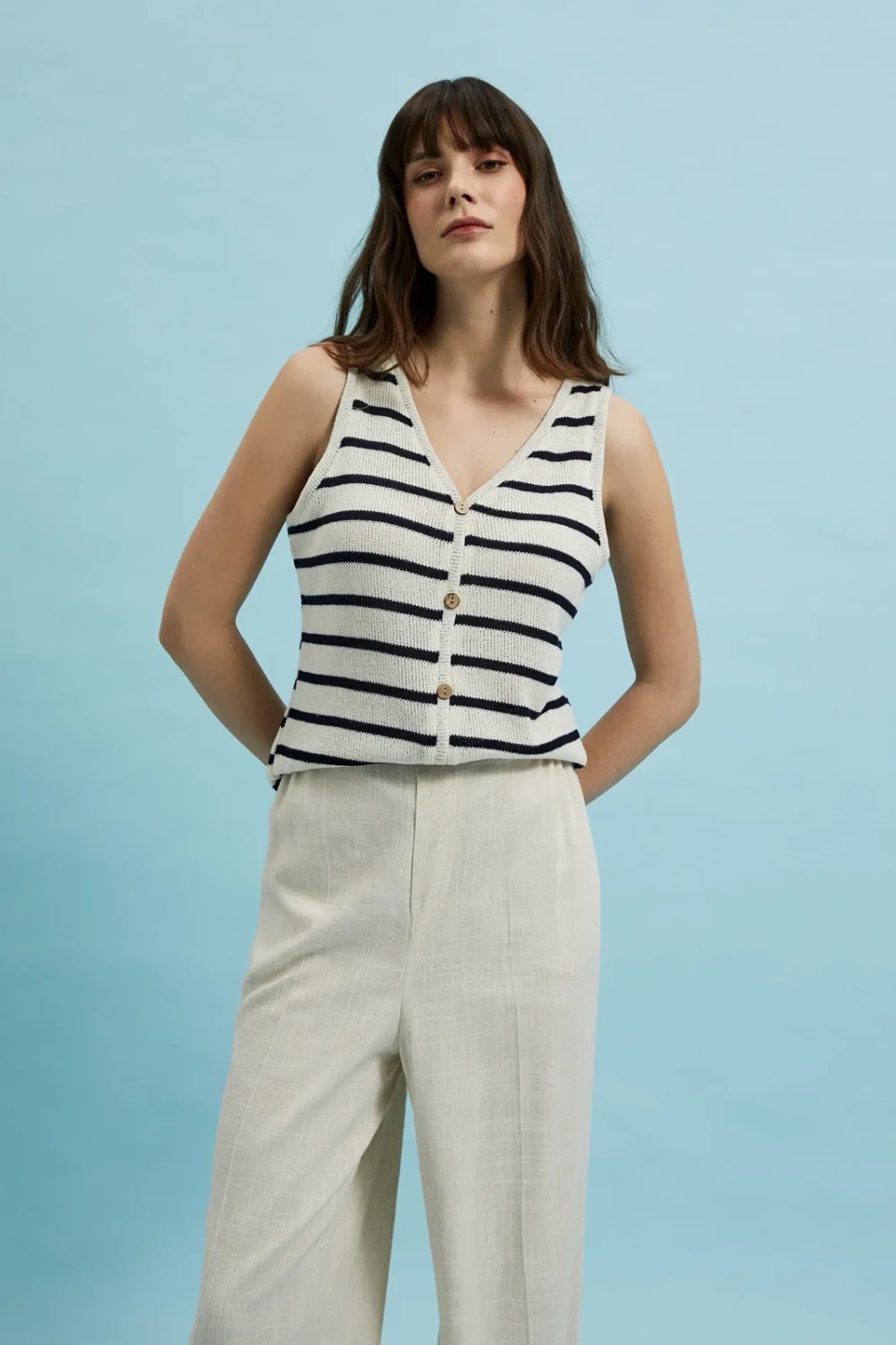Marisse Women's Blouse L-Ts-4387 Off White
