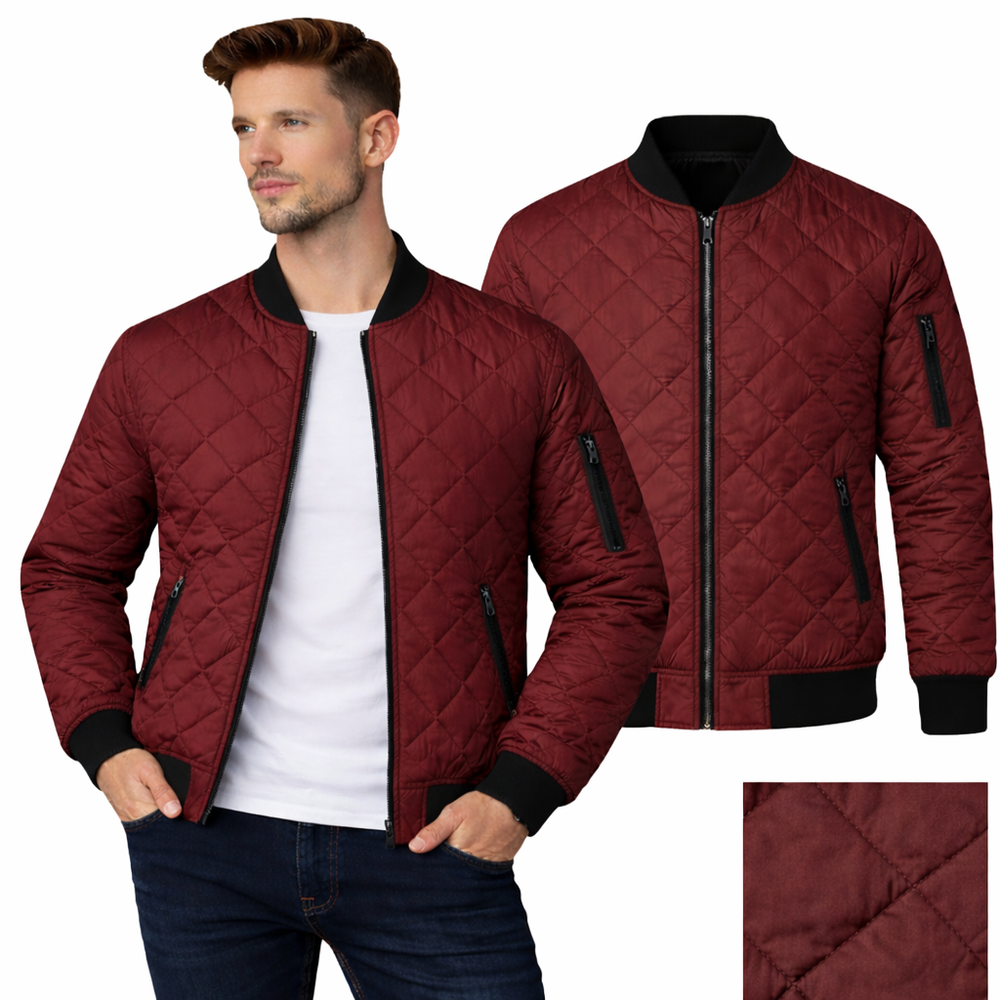 J.Style - Pánska bunda - 8my01 Burgundy