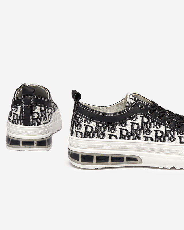 Resti Black patterned women's platform sneakers Neriwas - Footwear