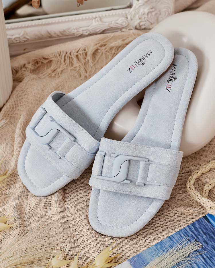 Resti Royalfashion Blue women&#039;s flip-flops with buckle Rydr