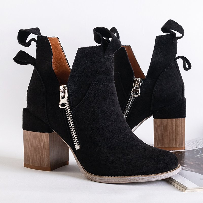 Resti Black women&#039;s boots on a square post Darera - Footwear