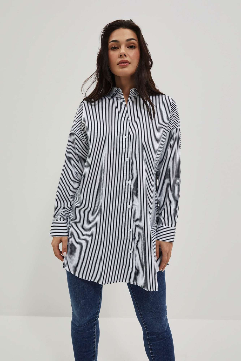 Marisse Women&#039;s Shirt L-Ko-4016 White_Navy