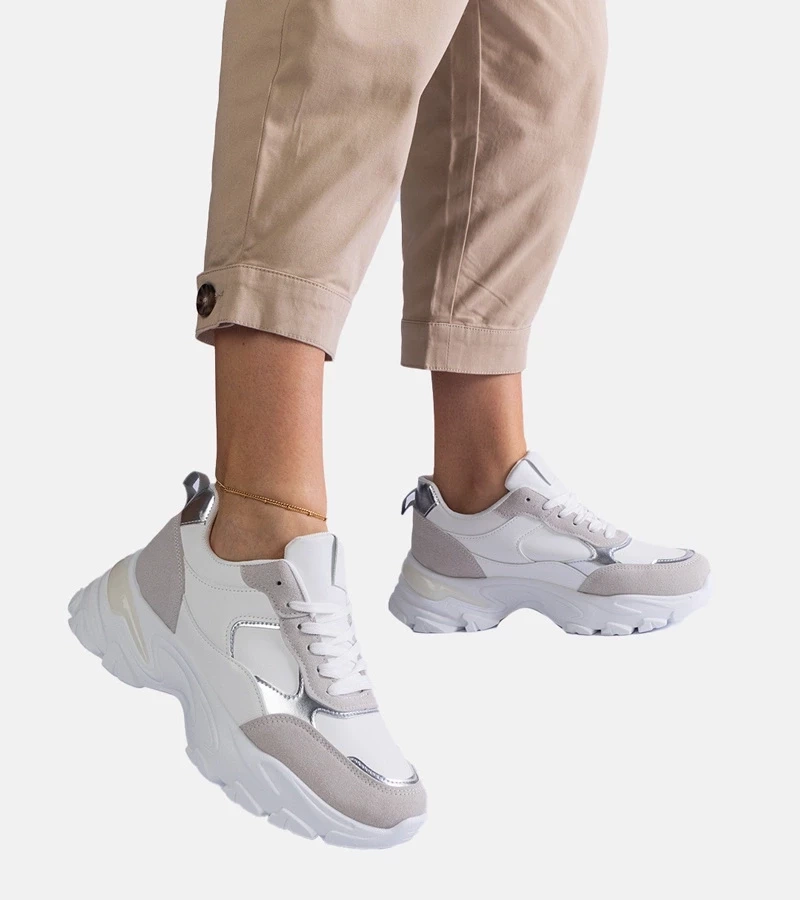 Gemre Adidași albi cu talpă masivă Torreza