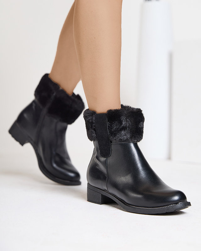 Resti Black women&#039;s boots with fur Sabola- Footwear