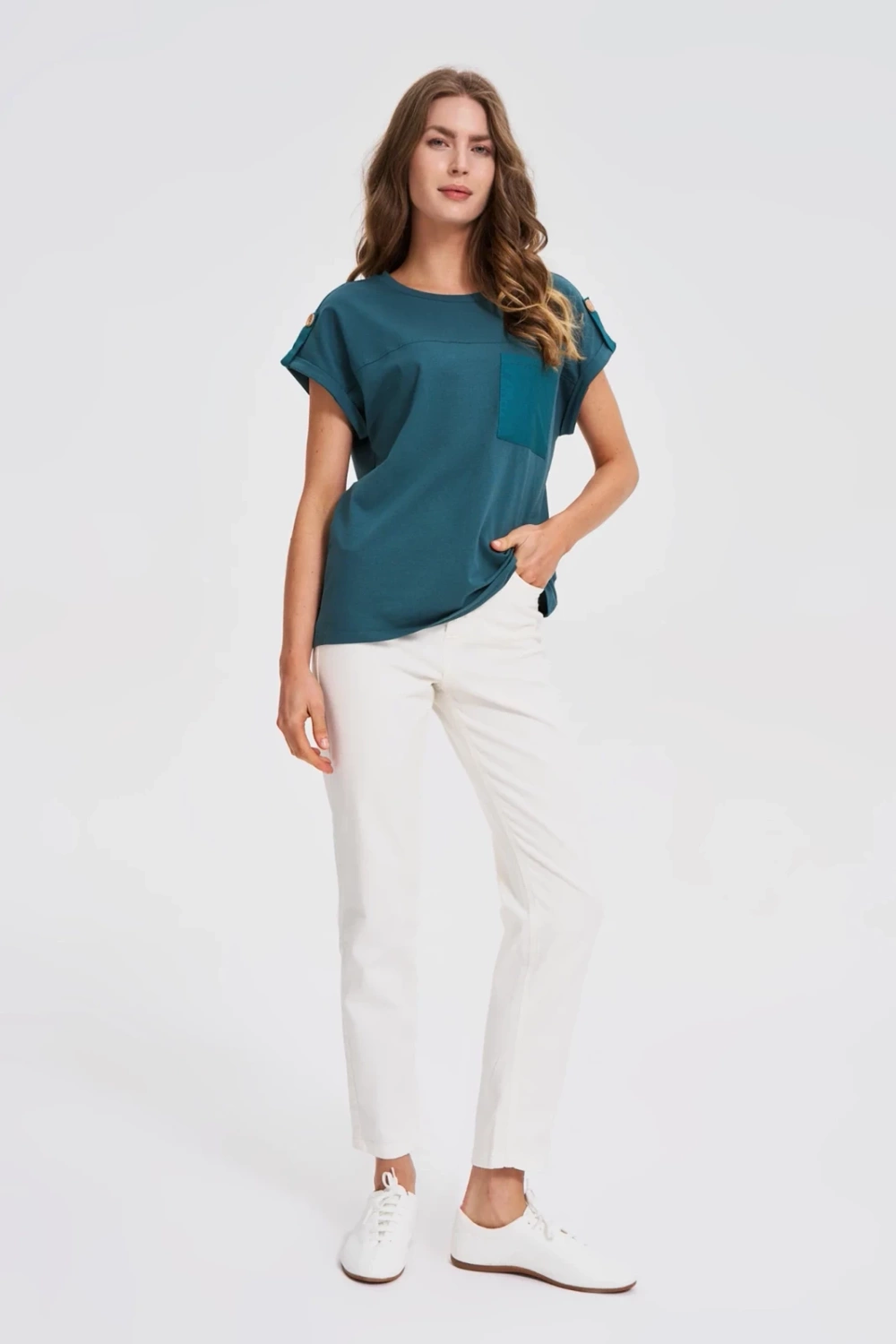 Marisse Dark Green T-Shirt With Pocket