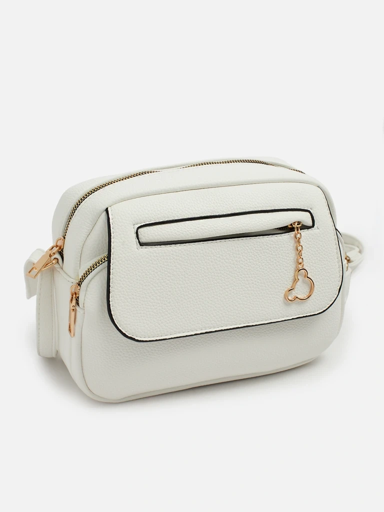 Biela kabelka Resti s vreckami