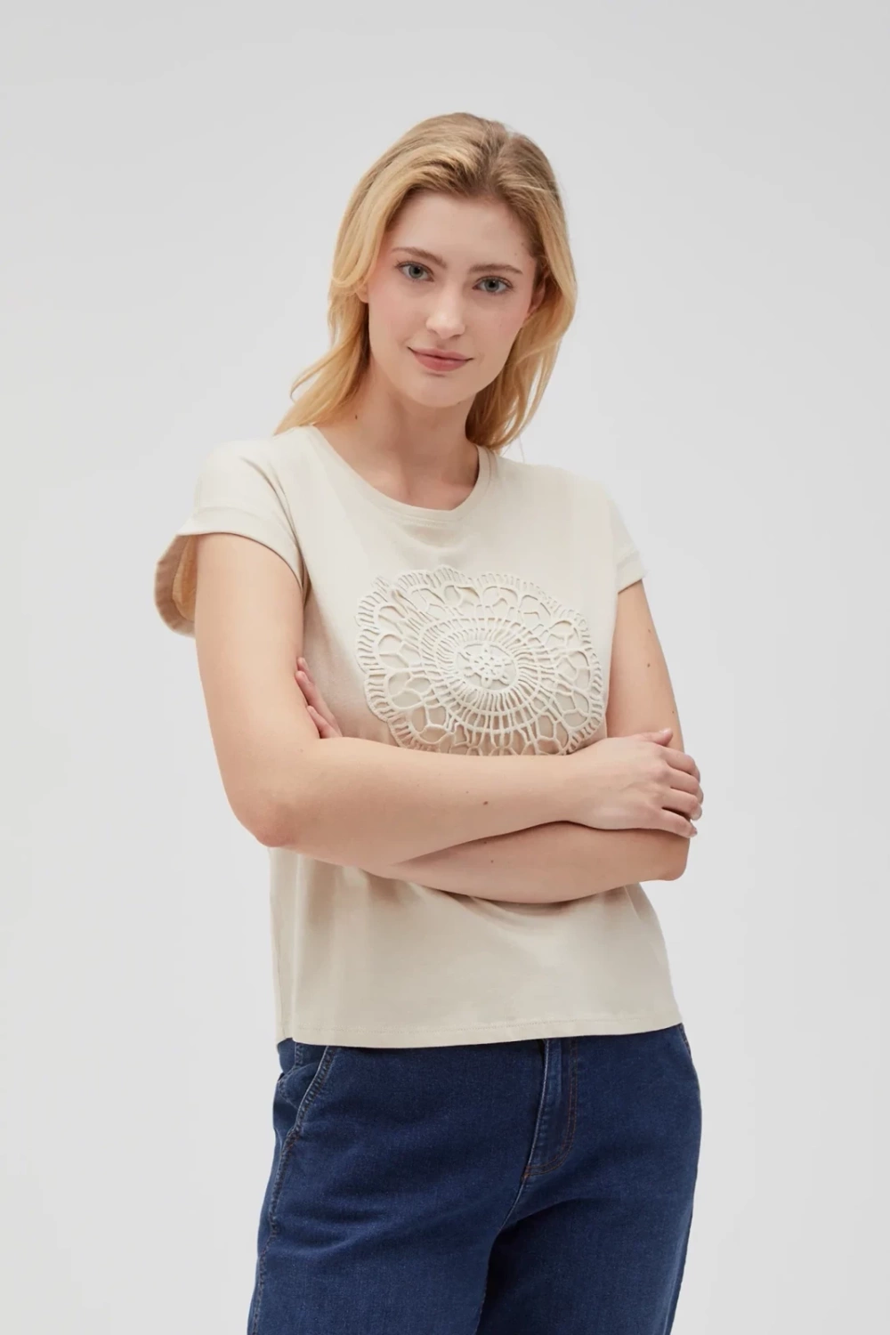 Marisse Women's T-Shirt L-Ts-4644 L.Beige