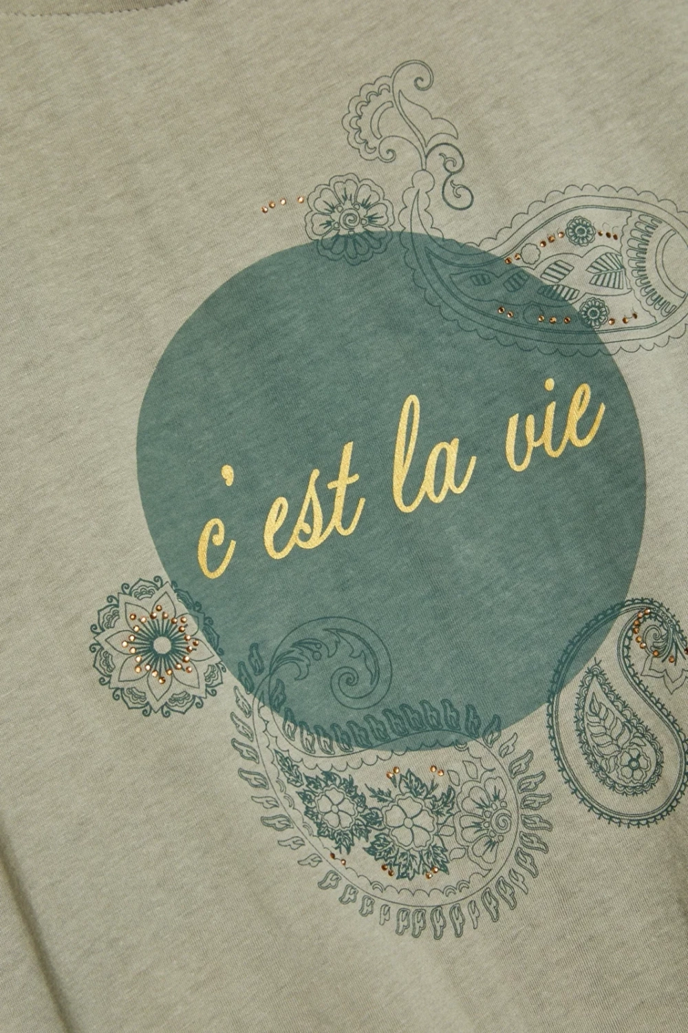 Marisse Cotton Blouse With Olive Print