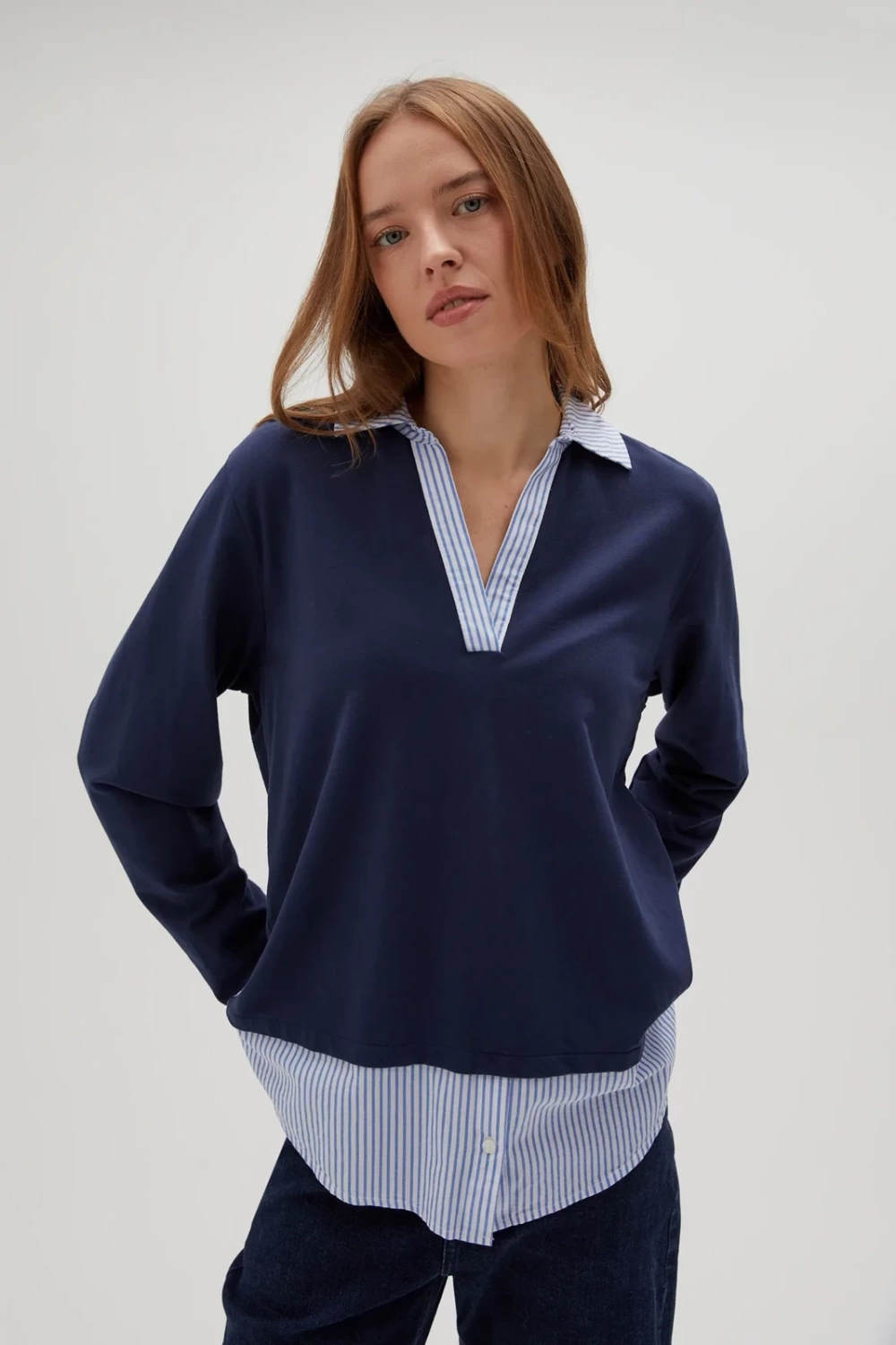 Marisse Women&#039;s Sweatshirt Z-Bl-4521 Navy