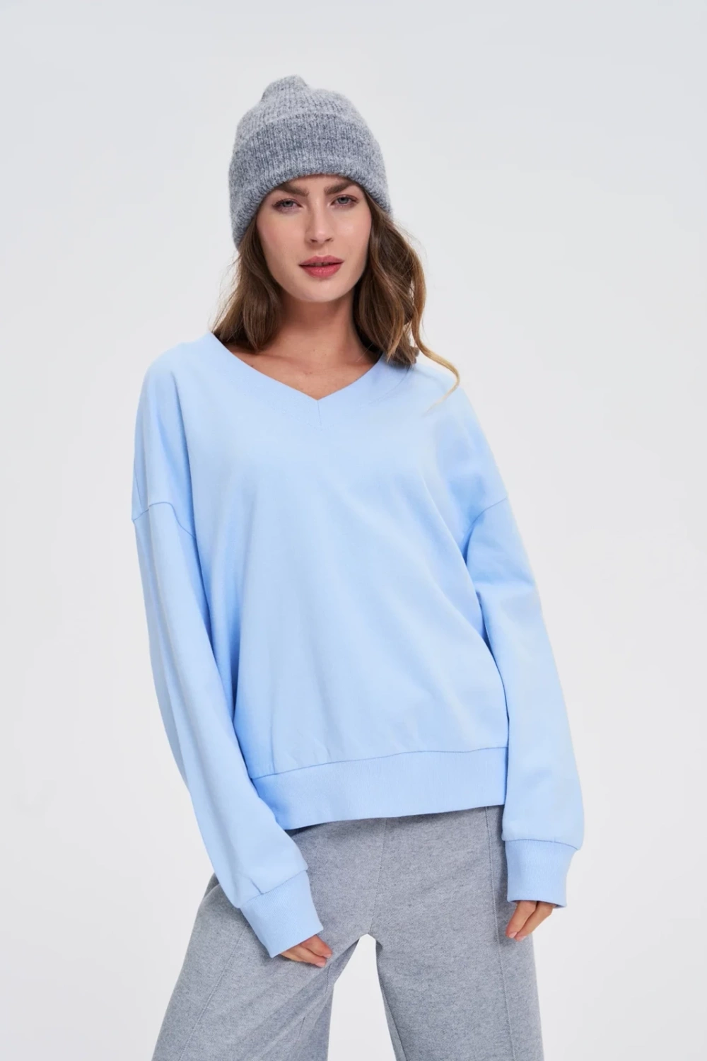 Marisse WOMEN'S SWEATSHIRT Z-BL-4807 L.BLUE