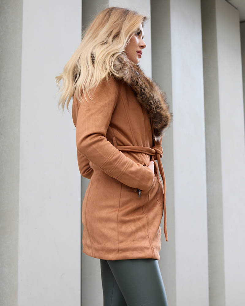 Resti Camel women's fur coat jacket - Clothing