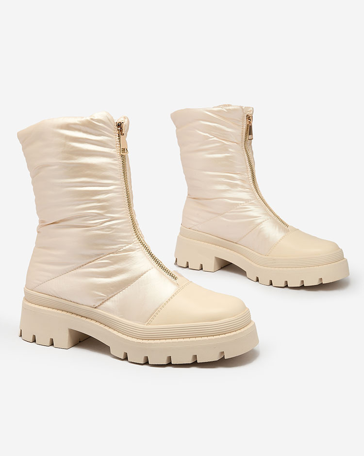 Resti Women&#039;s Tainve Beige Flat Heel Boots