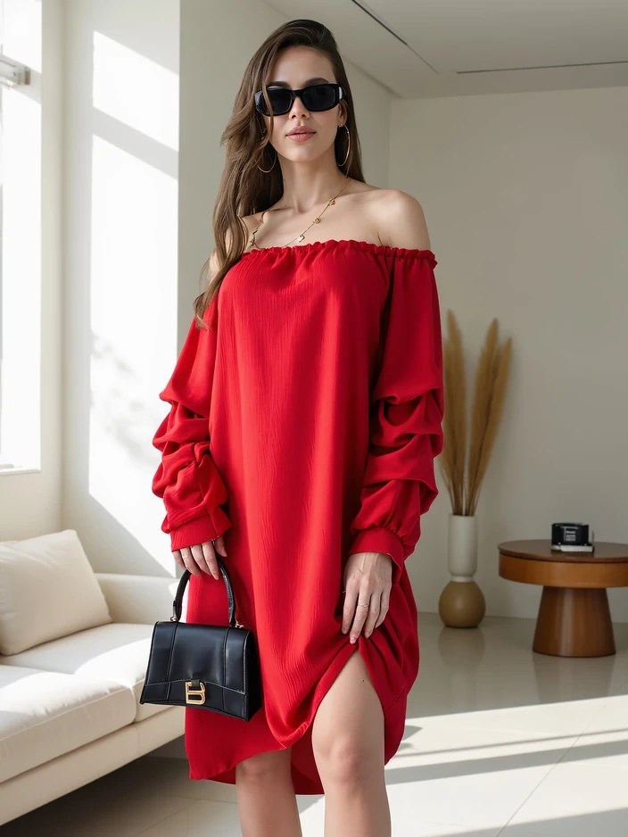 Resti Smooth women's dress a'la Spanish with ruffles