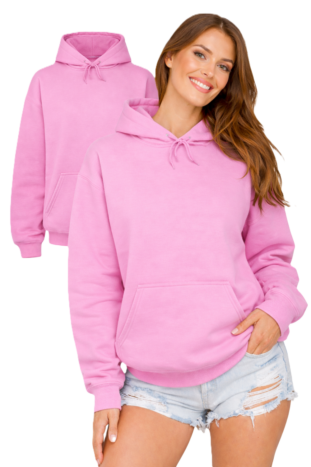 Дамски суитшърт J.STYLE - розов