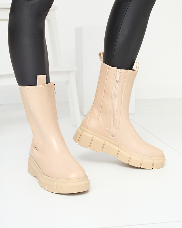 Resti Womens platform boots in beige Couell- Footwear