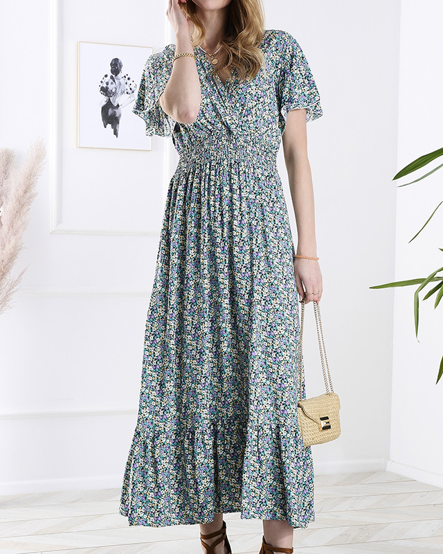 Resti Women's floral midi dress in purple- Clothing