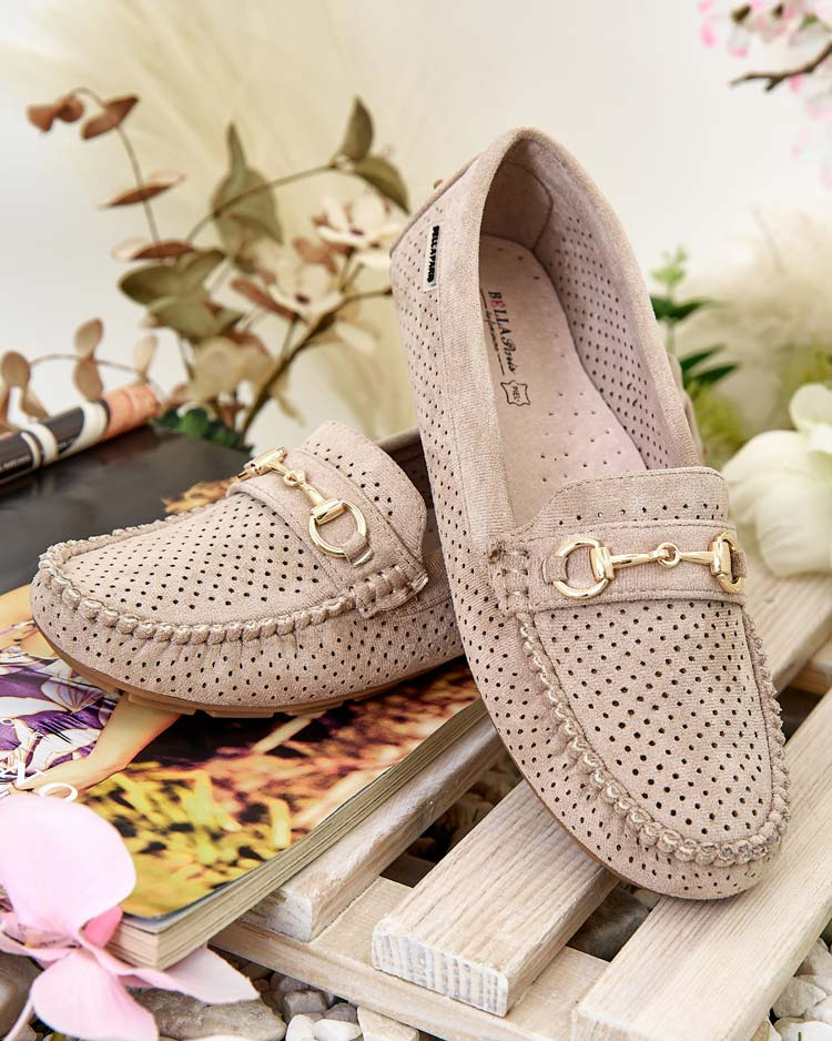 Resti Womens openwork moccasins Mill