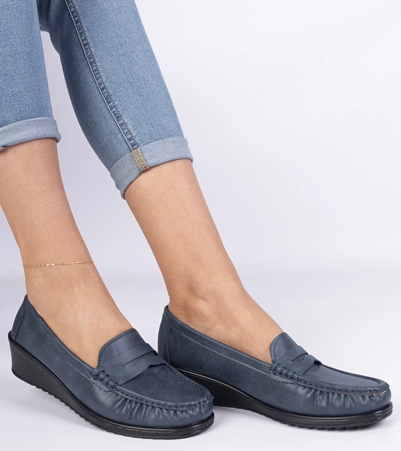 Gemre Pantofi damă bleumarin pe pană Zorani