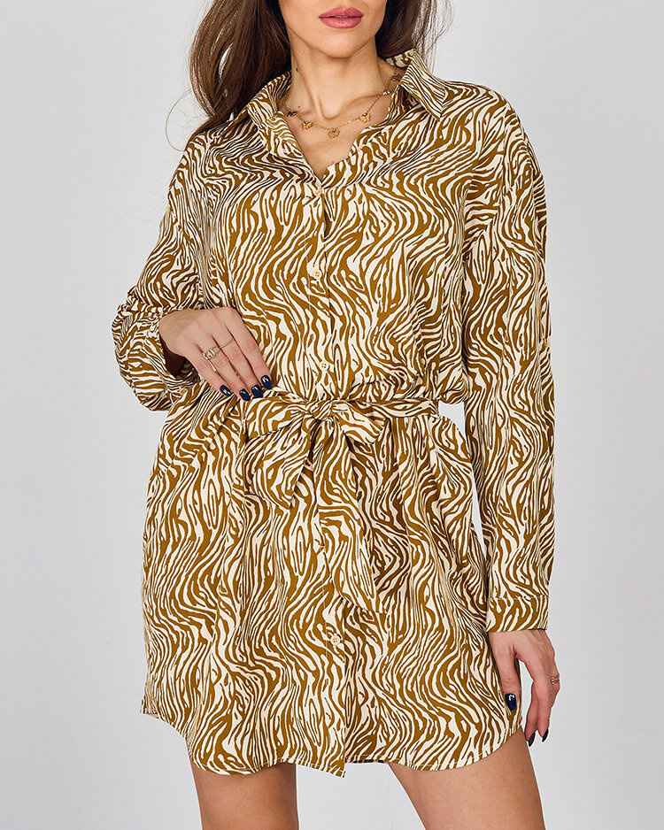 Resti women's mini dress in a'la zebra pattern