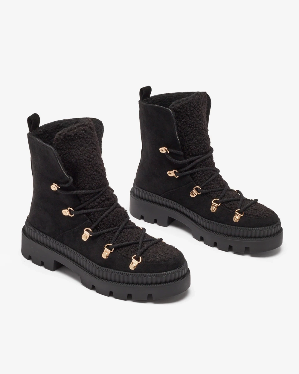 Resti Black women&#039;s insulated trapper boots with sheepskin Lery Walk