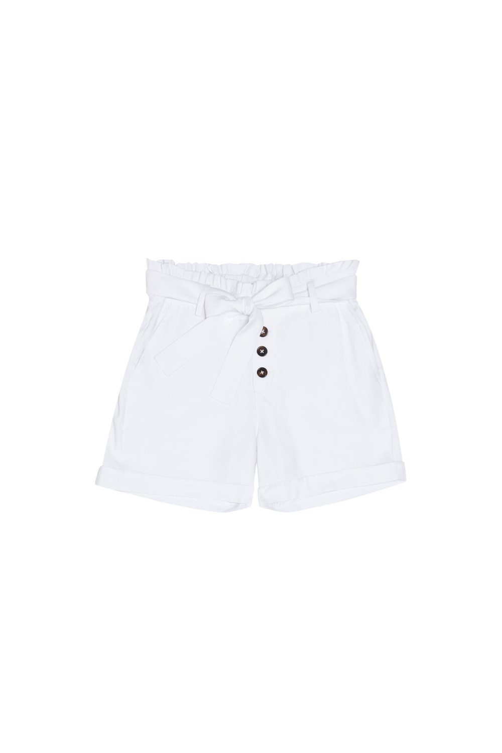 Pantaloni scurți albi cu cravată