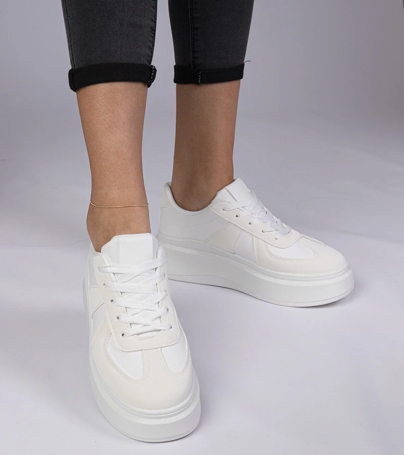 Gemre Adidași albi pe platformă Mishel